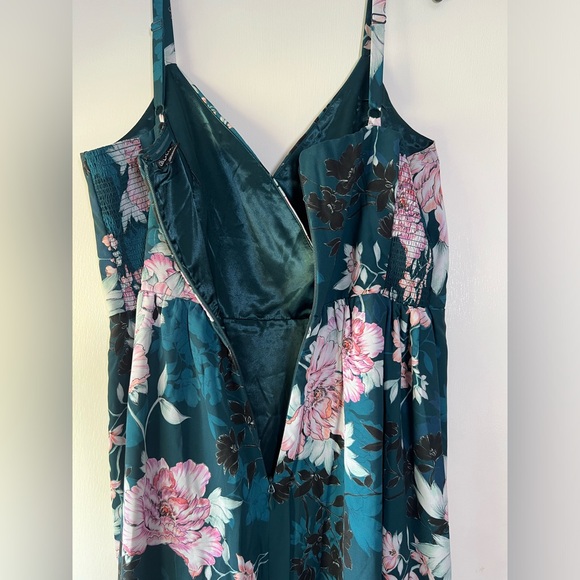 City Chic Jade Blossom Bloom Cocktail Dress Teal Green Blue Pink Floral Black 16 - Picture 14 of 14